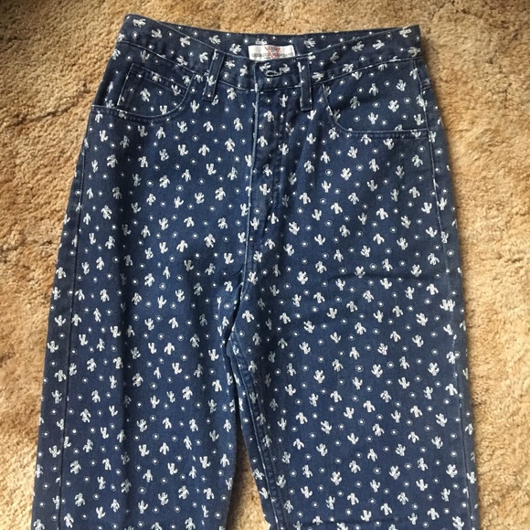 {Vintage Guess} High Waist Cactus Sun Denim Jeans - Picture 7 of 8